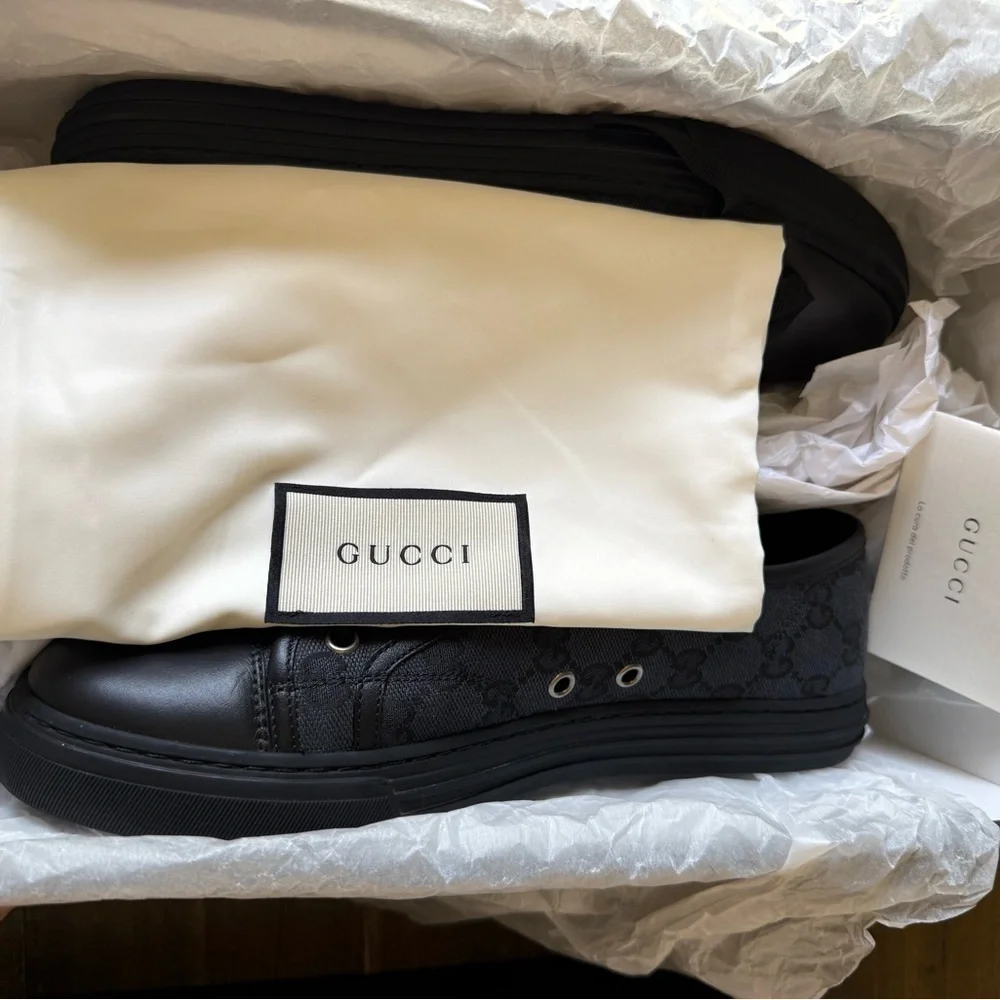 Gucci GG Canvas Low ‘Gray Black’ Shoes